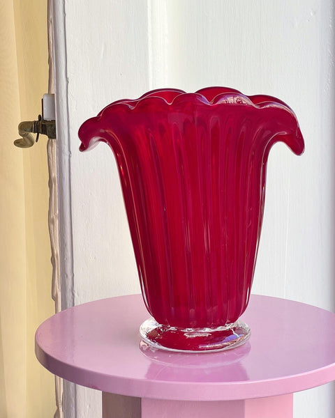 Vintage red Murano vase