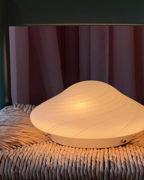 Vintage Murano creme/white swirl ceiling/wall lamp