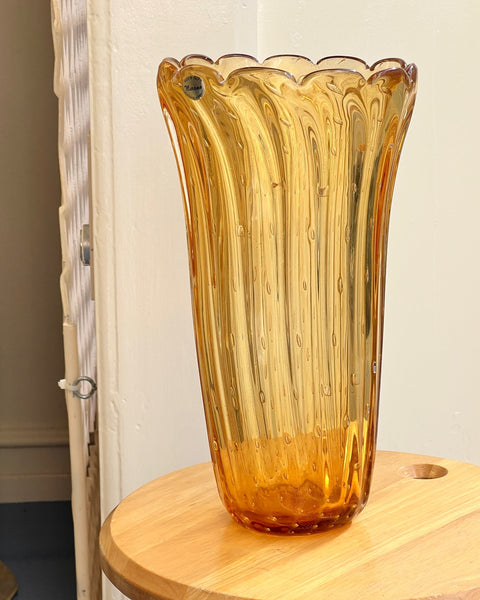 Vintage amber Murano vase