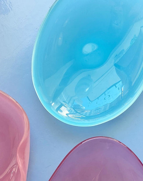 Vintage opal light blue Murano plate/bowl