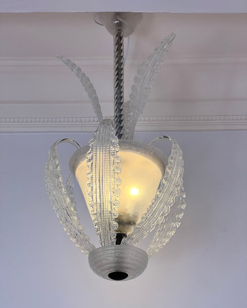 Barovier and Toso classic Murano glass leaves chandelier