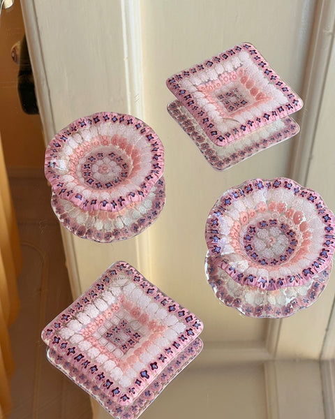 Vintage pink Millefiori Murano bowl