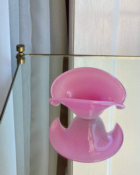 Vintage pink Murano shell bowl