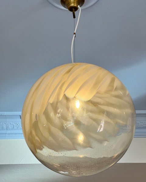 Vintage golden/cream clear Murano ceiling lamp (D45)