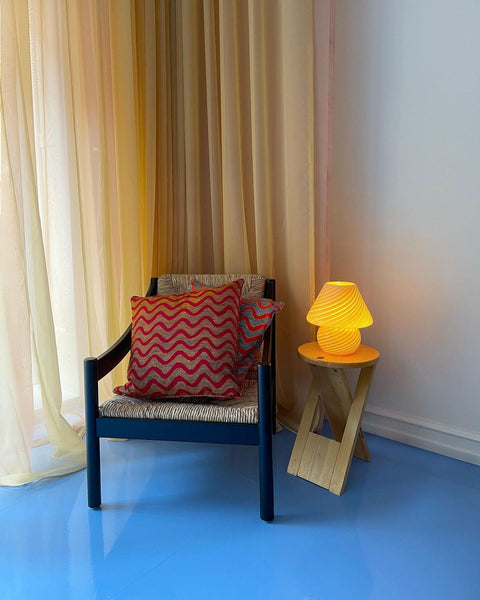 Mushroom table lamp - Light yellow swirl