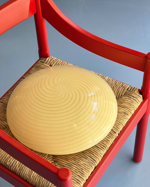 Vintage Murano yellow swirl ceiling/wall lamp