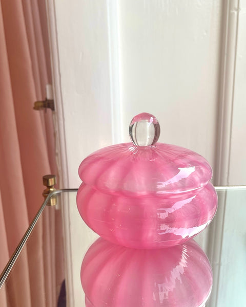 Vintage opal pink Murano bonbonniere