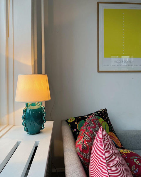 Vintage green ceramic table lamp