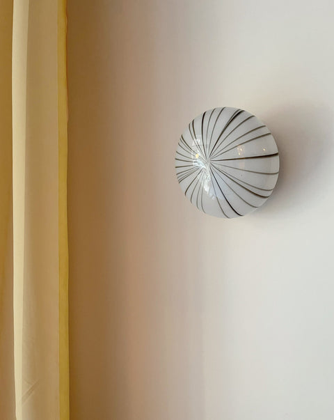 Vintage Murano brown/white spiral ceiling/wall lamp (D21)