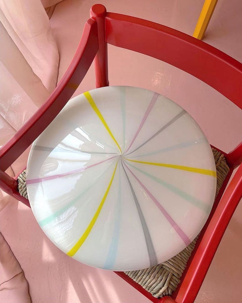 Vintage large Murano multi-colored ceiling/wall lamp (D50)