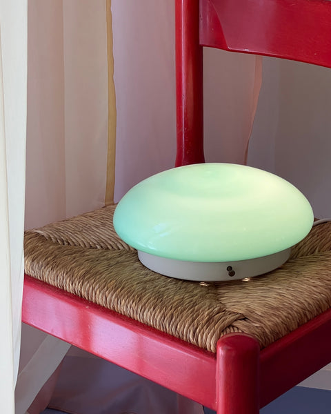 Vintage Murano opal turquoise ceiling/wall lamp (D25)