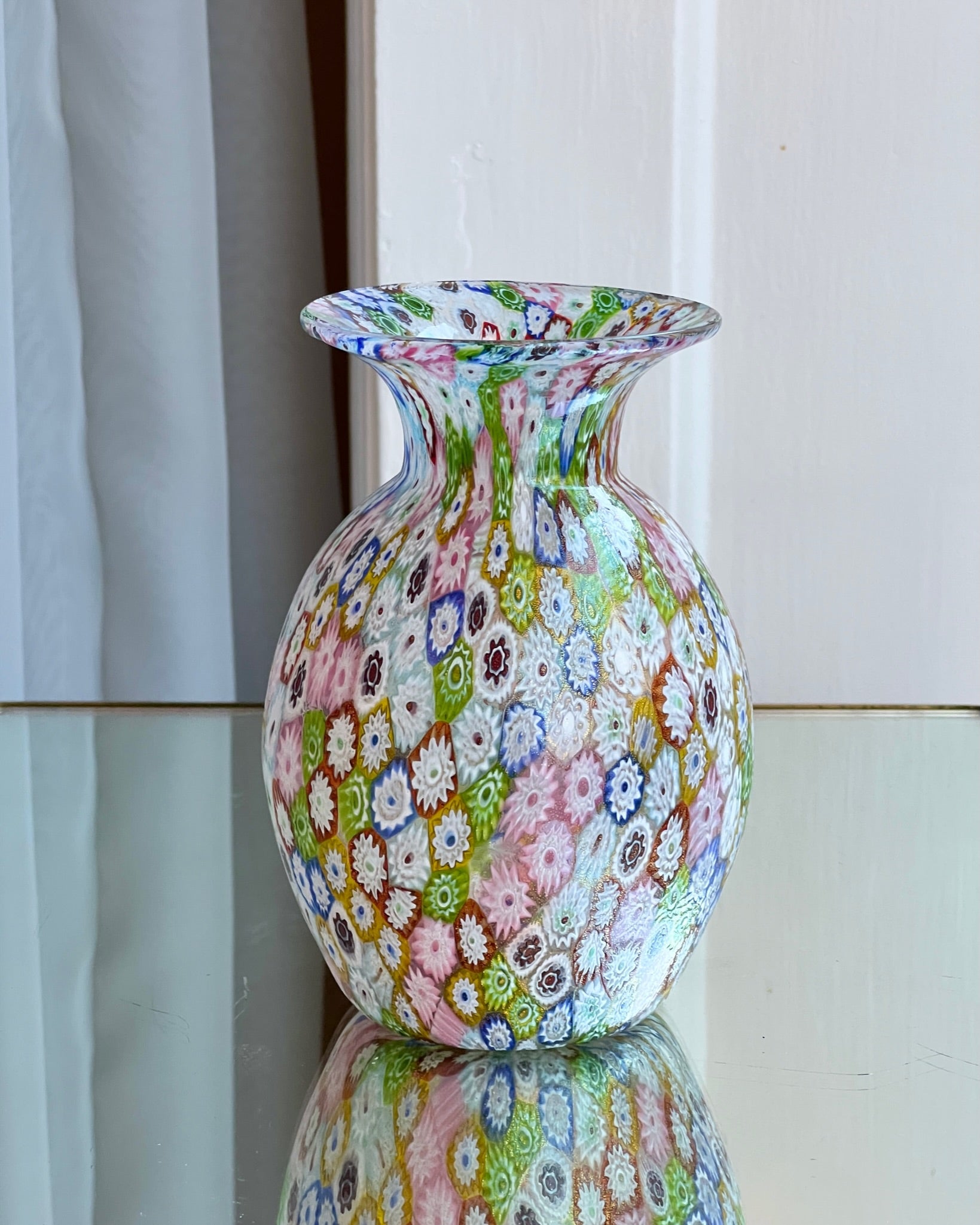 Murano small outlet vase millefiori vintage