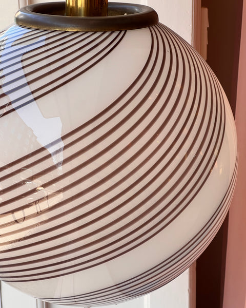 Vintage Murano cream/brown swirl ceiling lamp (D45)