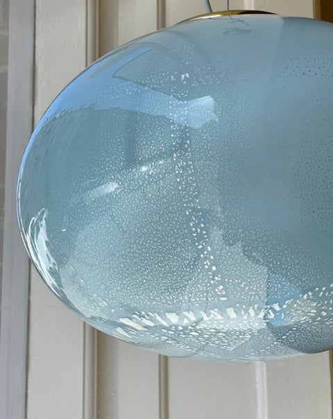 Vintage Murano blue/silver ceiling lamp