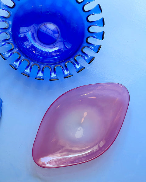 Large vintage blue Murano bowl