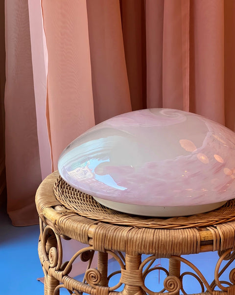 Vintage Murano pink swirl ceiling/wall lamp (D40)