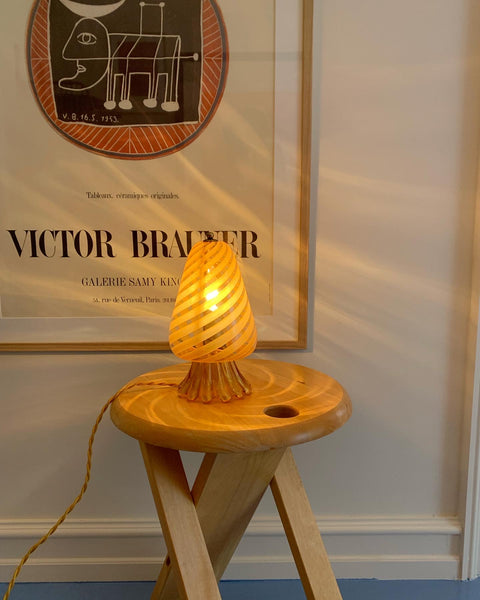 Small vintage amber Murano table lamp