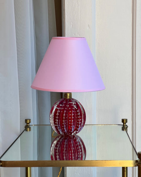 Vintage red Murano table lamp