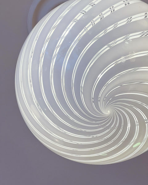 Vintage Murano white/transparent ceiling lamp (D45)