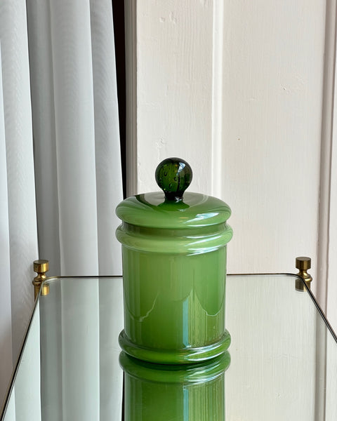 Vintage green Murano bonbonniere