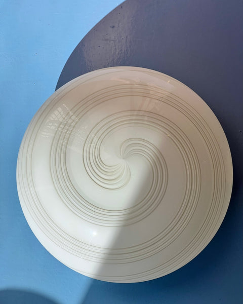 Vintage Murano grey/white spiral ceiling/wall lamp (D32)