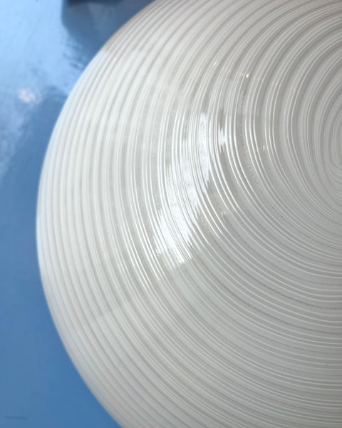 Large vintage Murano white/silver swirl ceiling/wall lamp (D40)