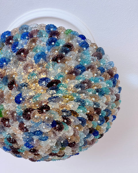 Vintage Murano multi-colored flower ceiling lamp (D42)