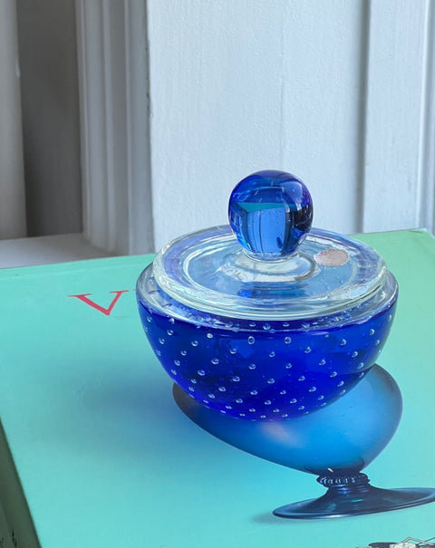 Vintage blue Murano bonbonniere