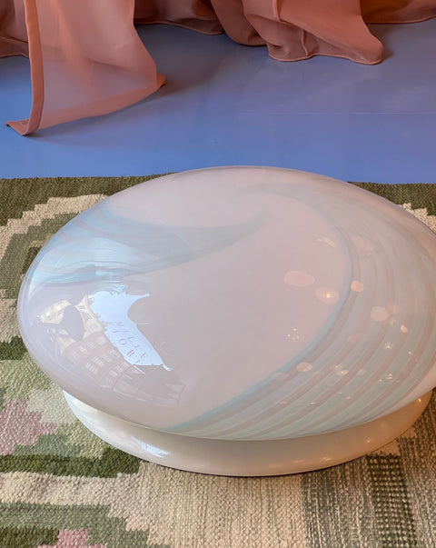 Vintage Murano blue/white swirl ceiling/wall lamp (D50)