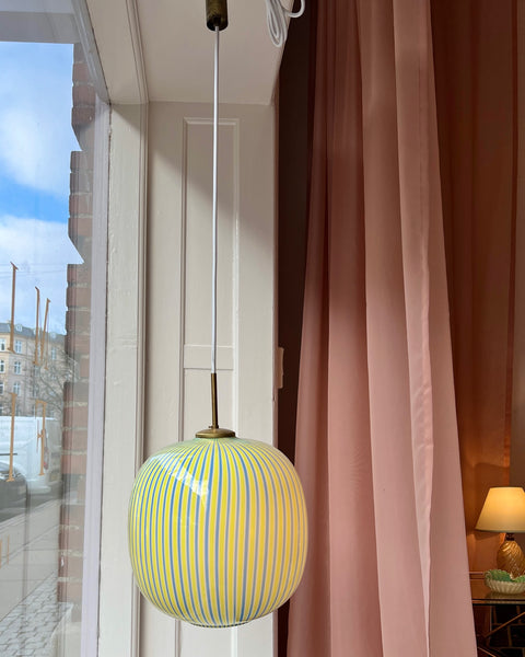 Vintage Massimo Vignelli lime / blue ceiling lamp