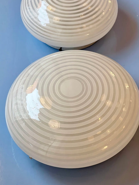 Vintage Murano white swirl ceiling/wall lamp (D30)