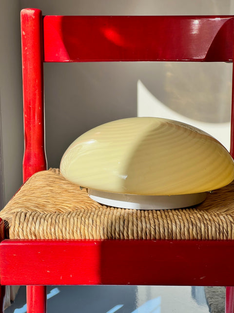 Vintage Murano yellow swirl ceiling/wall lamp (D30)