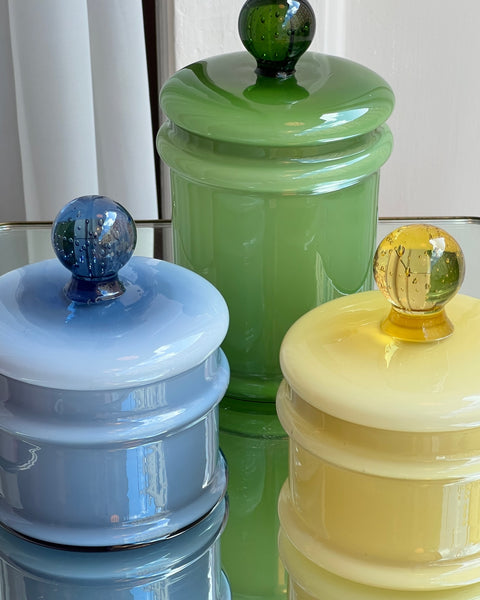 Vintage green Murano bonbonniere