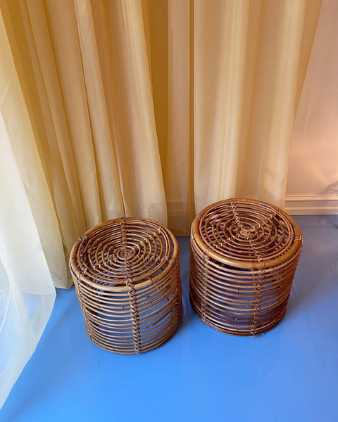 Vintage rattan stool