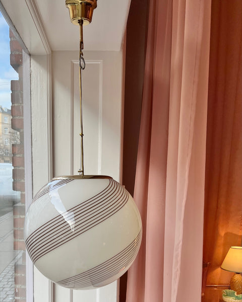 Vintage Murano cream/brown swirl ceiling lamp