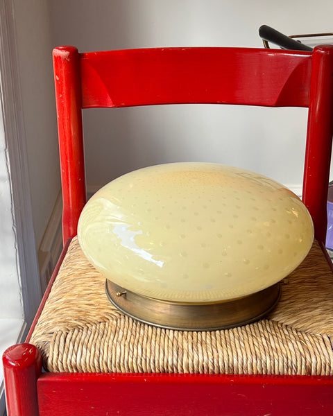 Vintage Murano yellow dottet ceiling/wall lamp (D35)