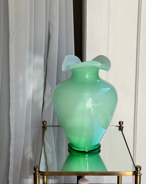 Vintage green Murano vase