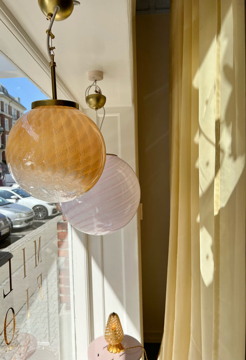 Vintage golden/cream clear Murano ceiling lamp (D22)
