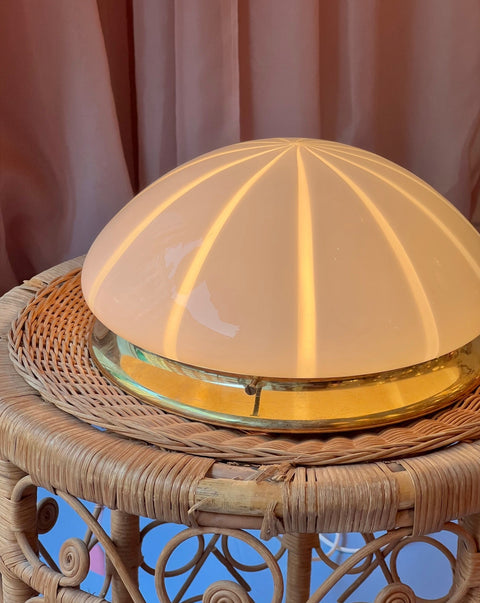 Vintage Murano white spiral ceiling/wall lamp (D30)