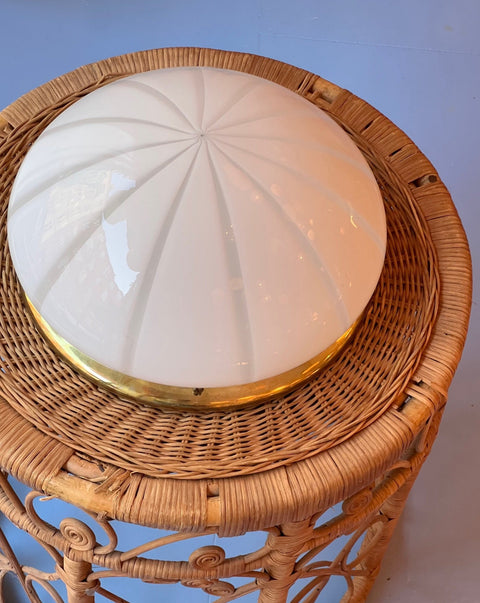 Vintage Murano white spiral ceiling/wall lamp (D30)