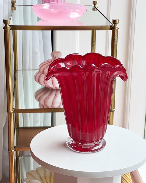 Vintage red Murano vase