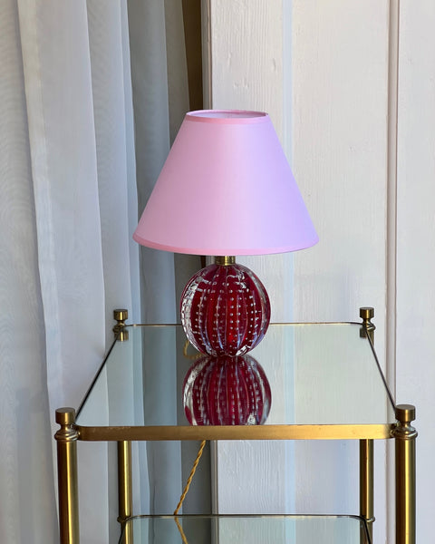 Vintage red Murano table lamp