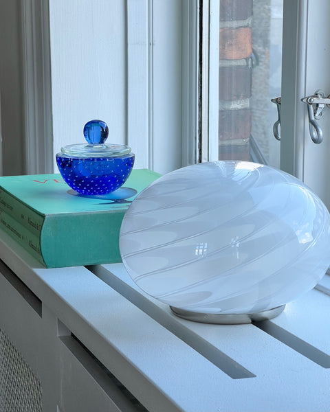 Vintage white pattern Murano table lamp