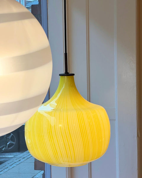 Vintage Massimo Vignelli yellow ceiling lamp (D35)