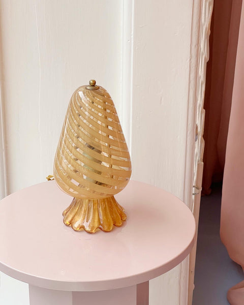 Small vintage amber Murano table lamp