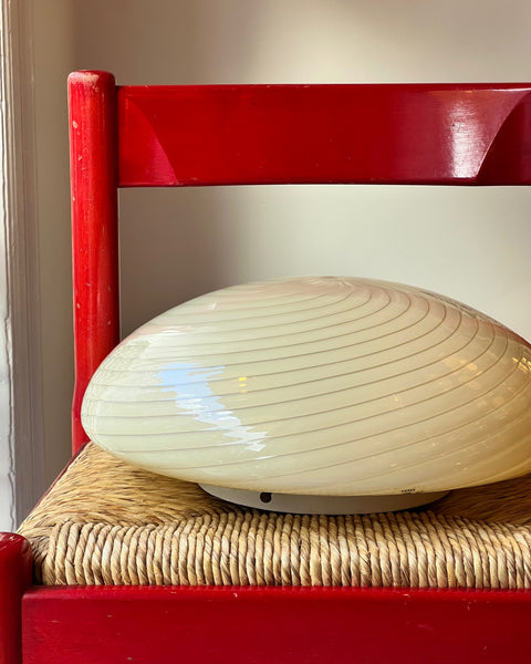 Vintage Murano yellow swirl ceiling/wall lamp (D40)