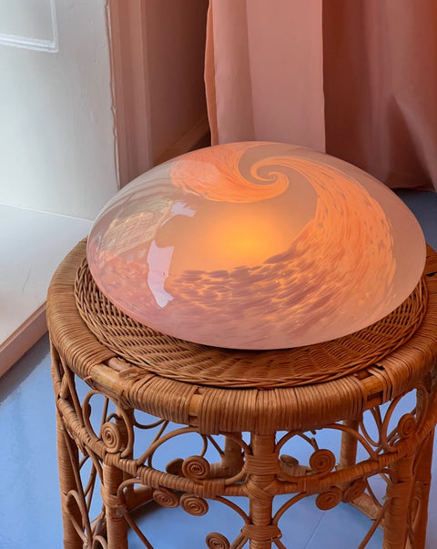 Vintage Murano pink swirl ceiling/wall lamp (D40)