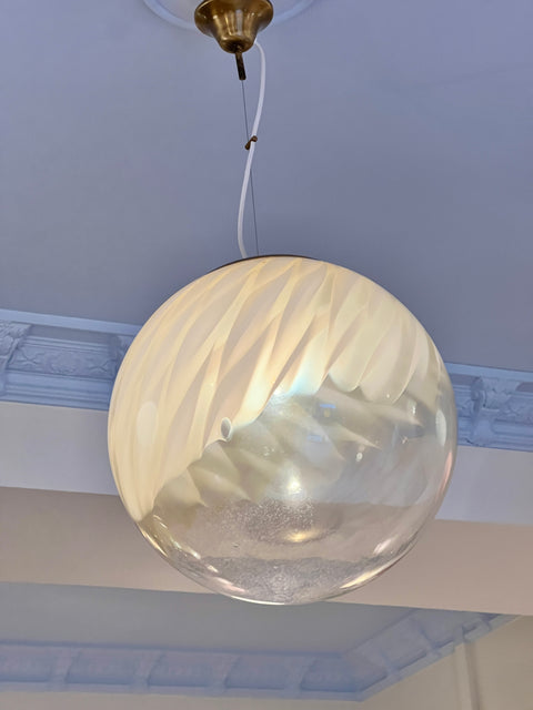 Vintage golden/cream clear Murano ceiling lamp (D45)