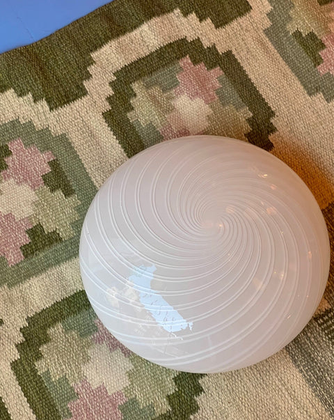 Vintage Murano creme/white swirl ceiling/wall lamp (D38)