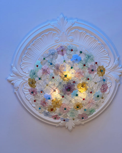 Vintage multi Murano flower ceiling lamp (D45)